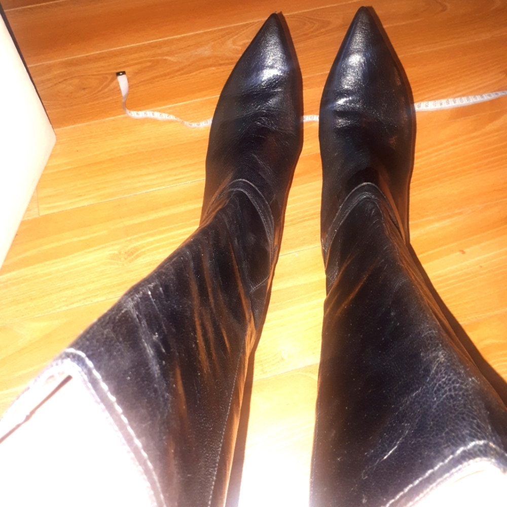 Black high dress boots